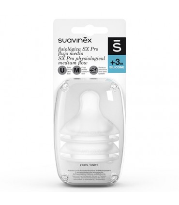 Suavinex Tetina Fisiológica SX Pro Talla Unica Flujo Medio 2 Unidades